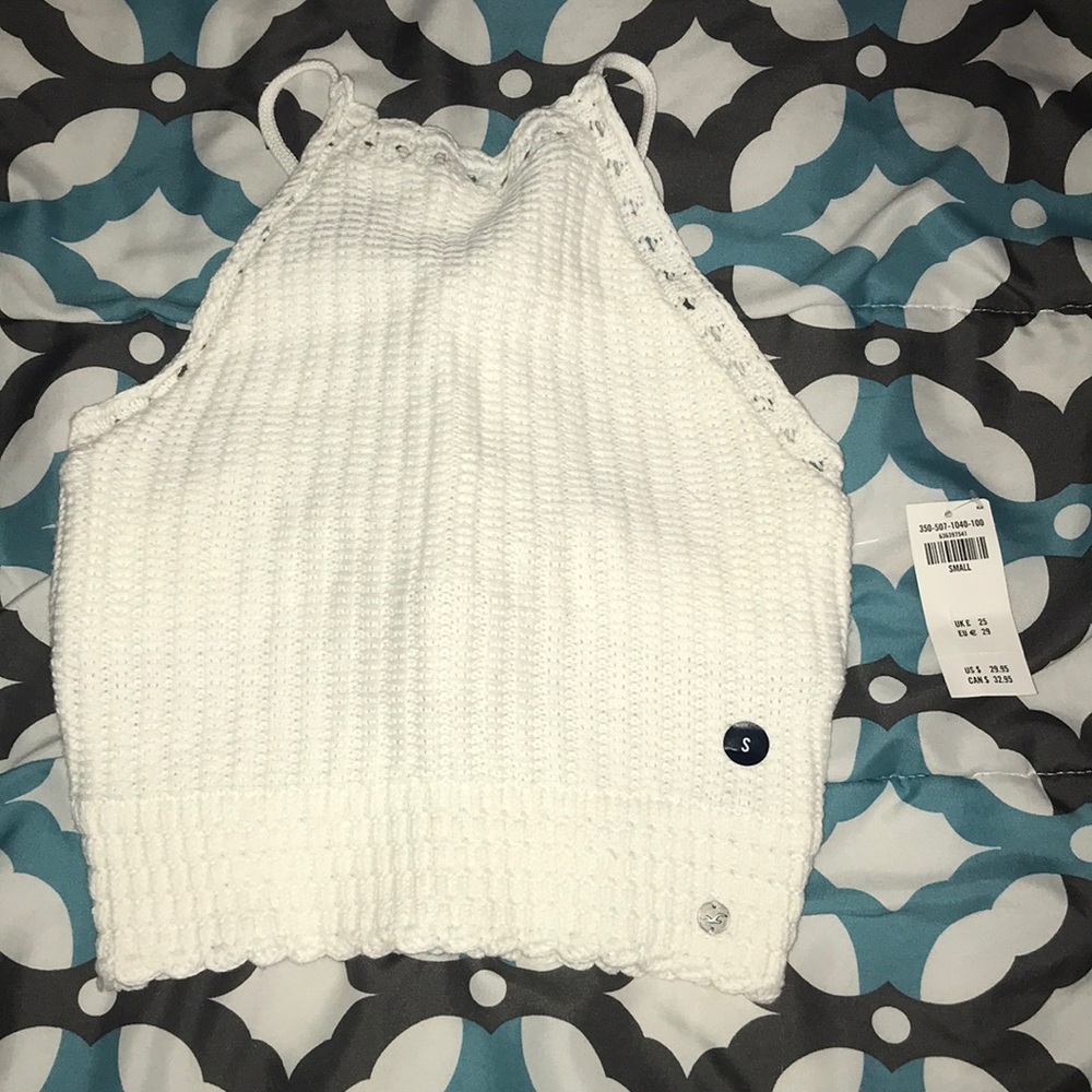 crochet high neck crop top